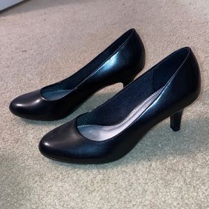 Black Leather Heels (2.5 inches)
